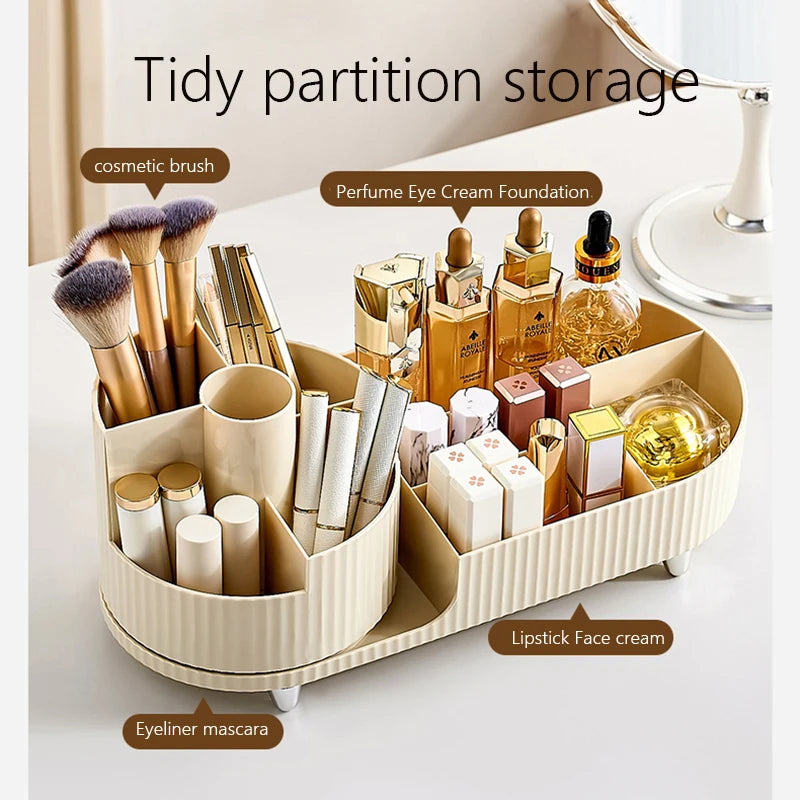 XIAOGUI Makeup Organizer Cosmetic Box Rotating Pen Holder Bathroom Organizer Plastic Organizing Boxes Acrylic Organizer Storage - Kellylooks Shop