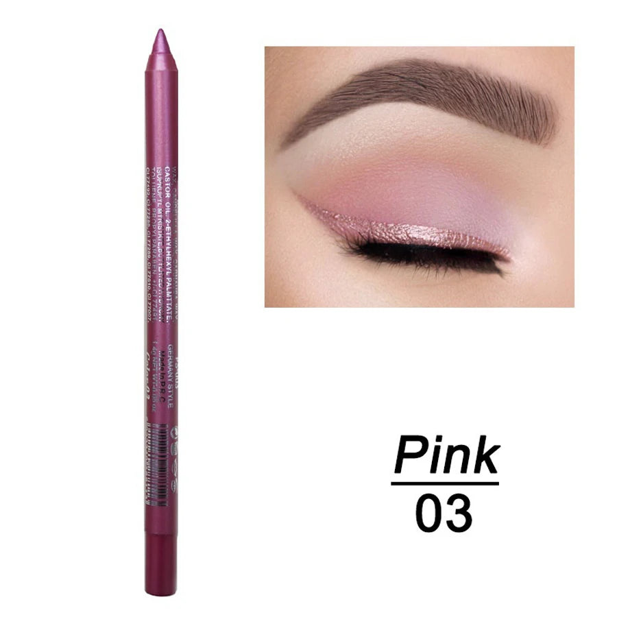14-Color Colourful Eyeliner Pen, High Pigmented Pearly Shimmer Metallic Smokey Punk Gothic Style Eyeliner, Long Lasting Waterpro - kellylooksshop