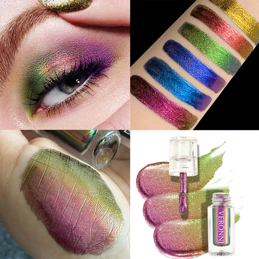 Chrome Shifting Pigments Chameleon Liquid Eyeshadow Shiny Long Lasting Multichrome High Eyeshadow Liquid Eye Makeup Art Cosmetic - kellylooksshop