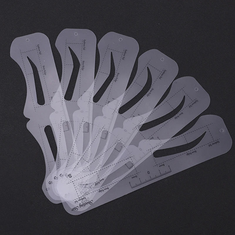 The New Fixed PVC Eyebrow Shaper Template Can Be Reused With High-quality Stickers For Elegant Eyebrow Makeup Tools 6PCS - Kellylooks Shop