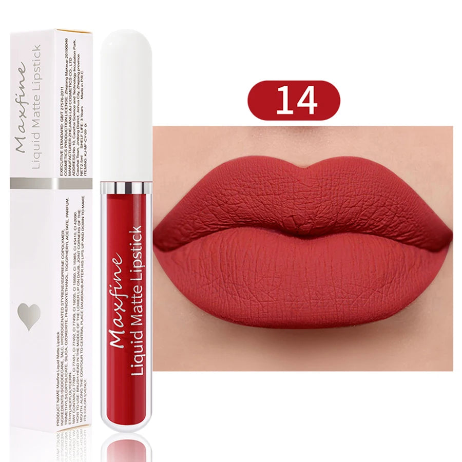 Matte Lipstick Long-Lasting Liquid Lipstick High Pigment Waterproof Velvet Lip Glaze Moisturizing Portable And Non Stick Cup - kellylooksshop