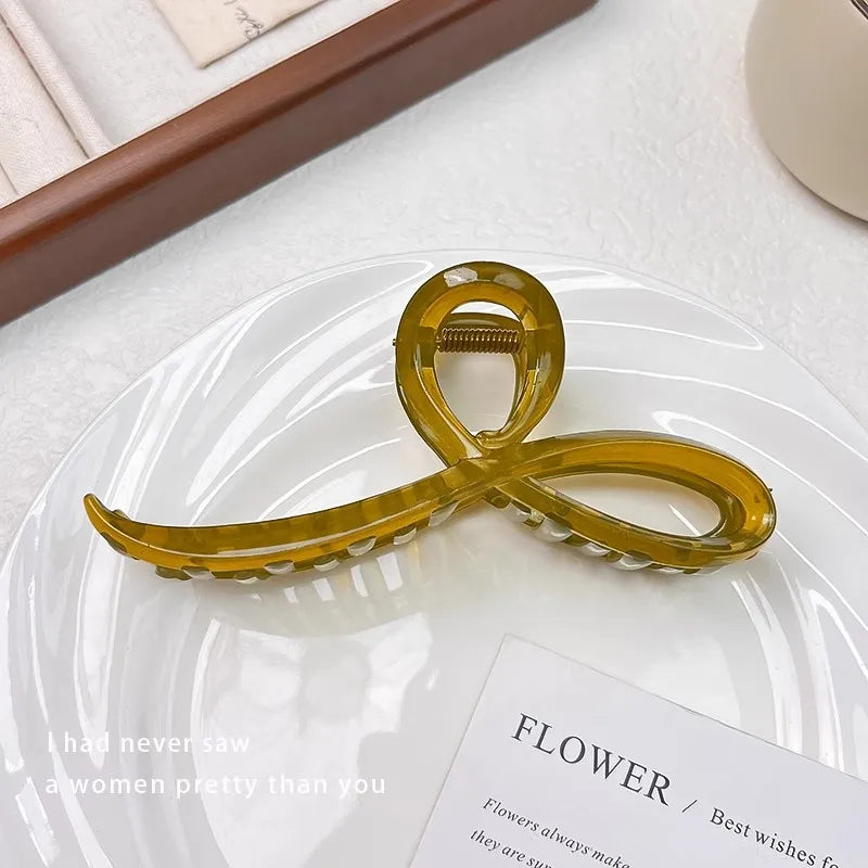 Elegant Jelly Color Bow Hair Claw For Women Girls Sweet Hair Ornament Back Headband Hair Clips Hairpin Fashion Hair Accessories - Kellylooks Shop