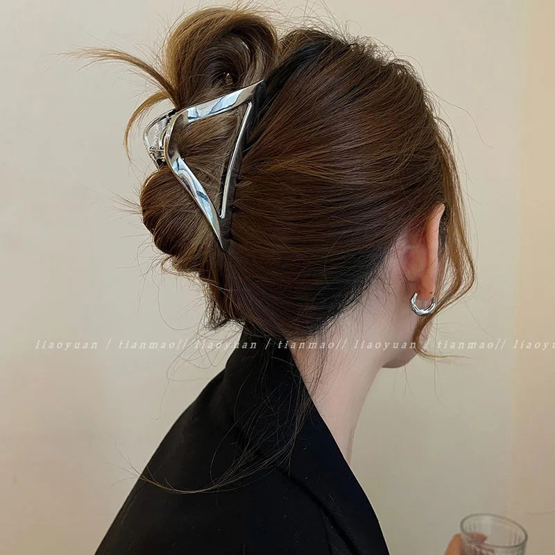 Fashion Elegant Gold Color S-shaped Metal Hairpins Hair Claw For Women Girls Korean Hair Clips Ponytail Clip Hair Accessories - Kellylooks Shop