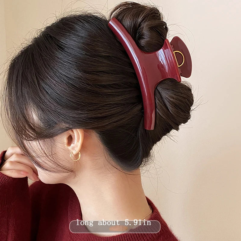 Elegant Solid 5.91in Large Hair Claw For Women Hair Ornament Long Thick Hair Hold Headband Claw Clip Hair Clip Hair Accessories - Kellylooks Shop