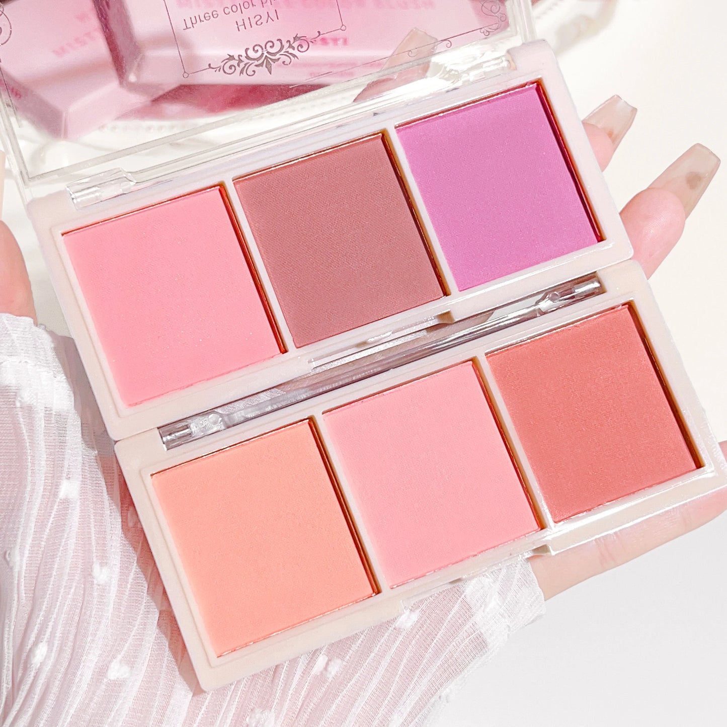 HISYI three-color blush natural color rendering delicate non-flying powder matte rouge holding makeup clear vitality girl blush - kellylooksshop