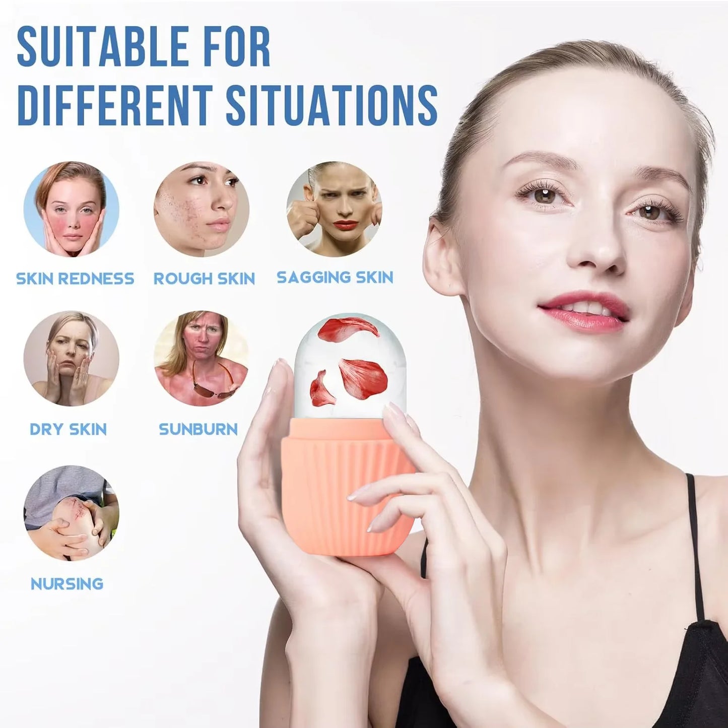 1/3PCS Ice Face Roller Stainless Steel Gua Sha Board Set Facial Massager Face Massage Roller Face Lifting Beauty Skin Care Tools