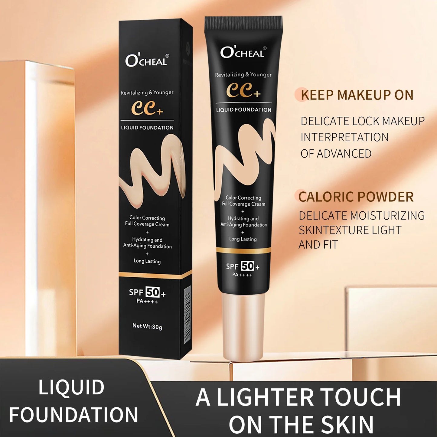 Ocheal 30g BB/CC sunscreen Cream SPF 50/PA+++ Facial Liquid Foundation Cream Anti-Aging Long Lasting Full Coverage Cream Powder - kellylooksshop