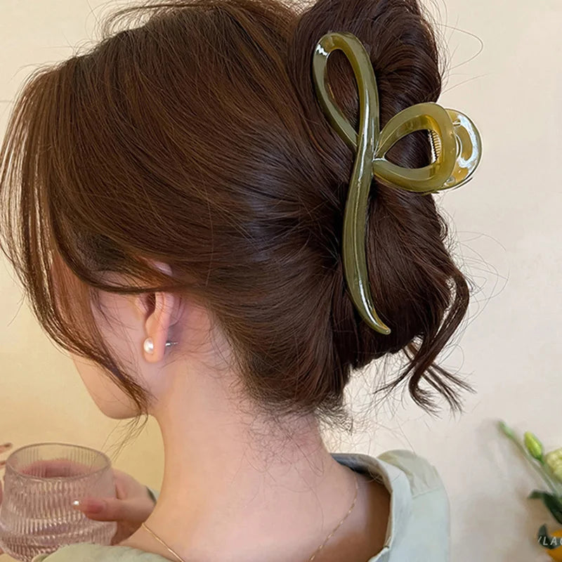 Elegant Jelly Color Bow Hair Claw For Women Girls Sweet Hair Ornament Back Headband Hair Clips Hairpin Fashion Hair Accessories - Kellylooks Shop