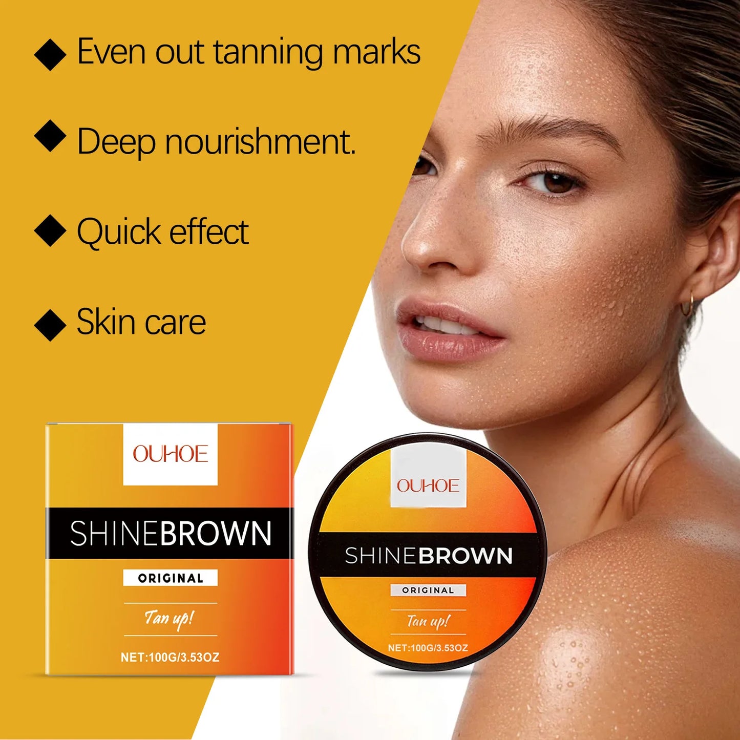 Tanning Cream Face Body Long Lasting Bronzer Skin Tanner Suntan Protect Radiation Nourishing Natural Self-Tanbody lotion Summer