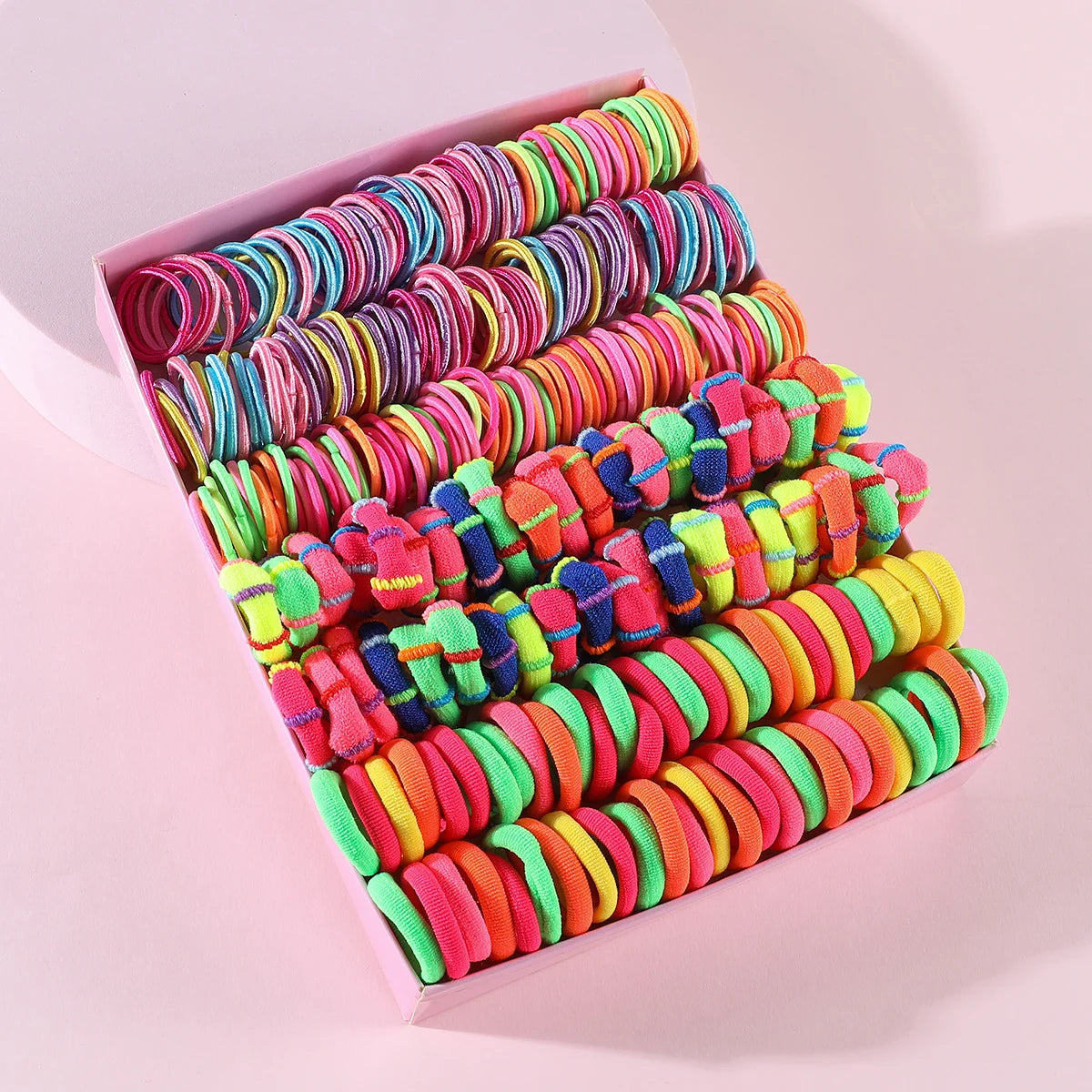 250/300Pcs Girls Colorful Hair Bands Set Nylon Elastic Rubber Band Children Ponytail Holder Scrunchies Kids Hair Accessories - kellylooksshop