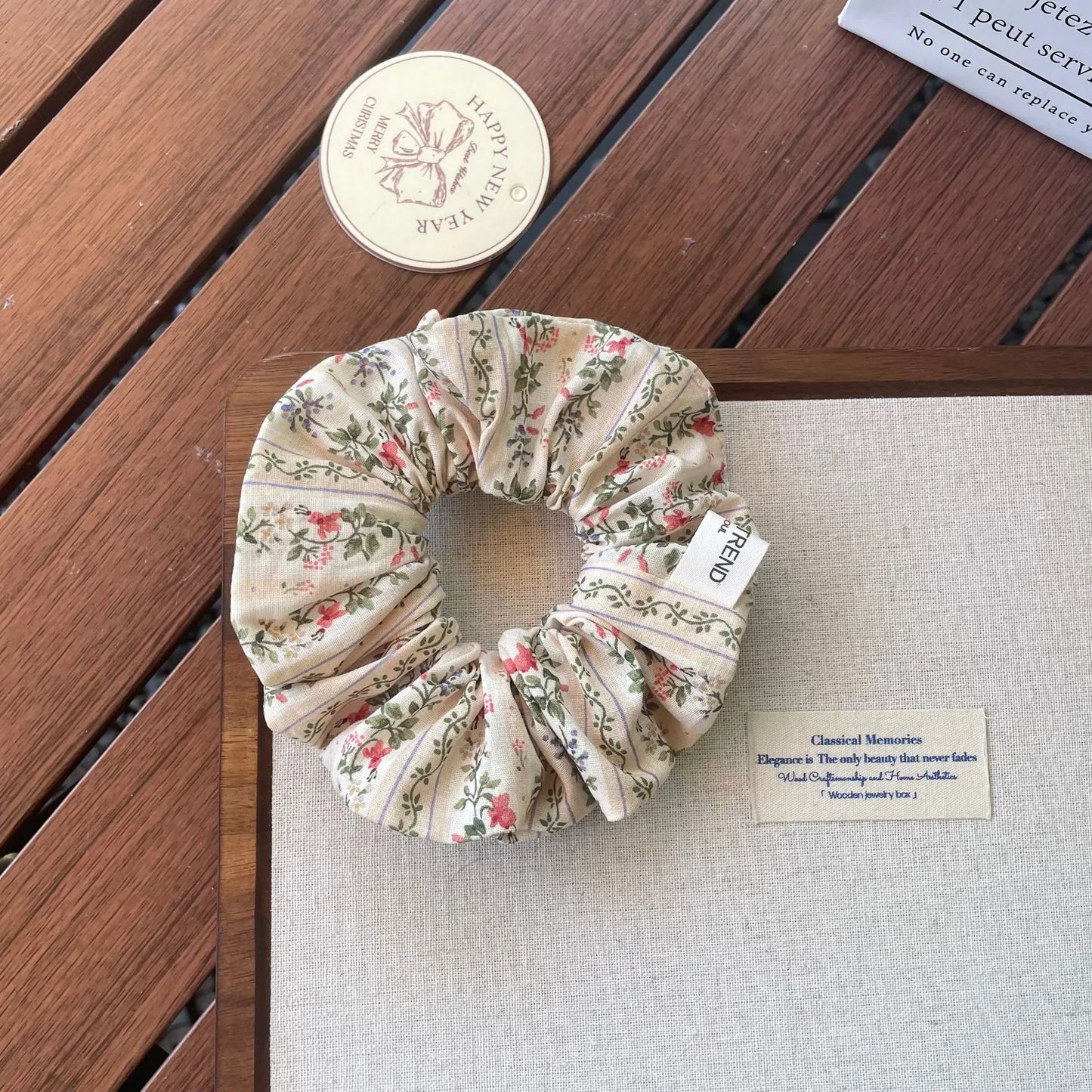 French Fashion Plaid floralScrunchies for Hair bow ribbon French girlish ponytail tie hair accessory versatile Hair ties - Kellylooks Shop