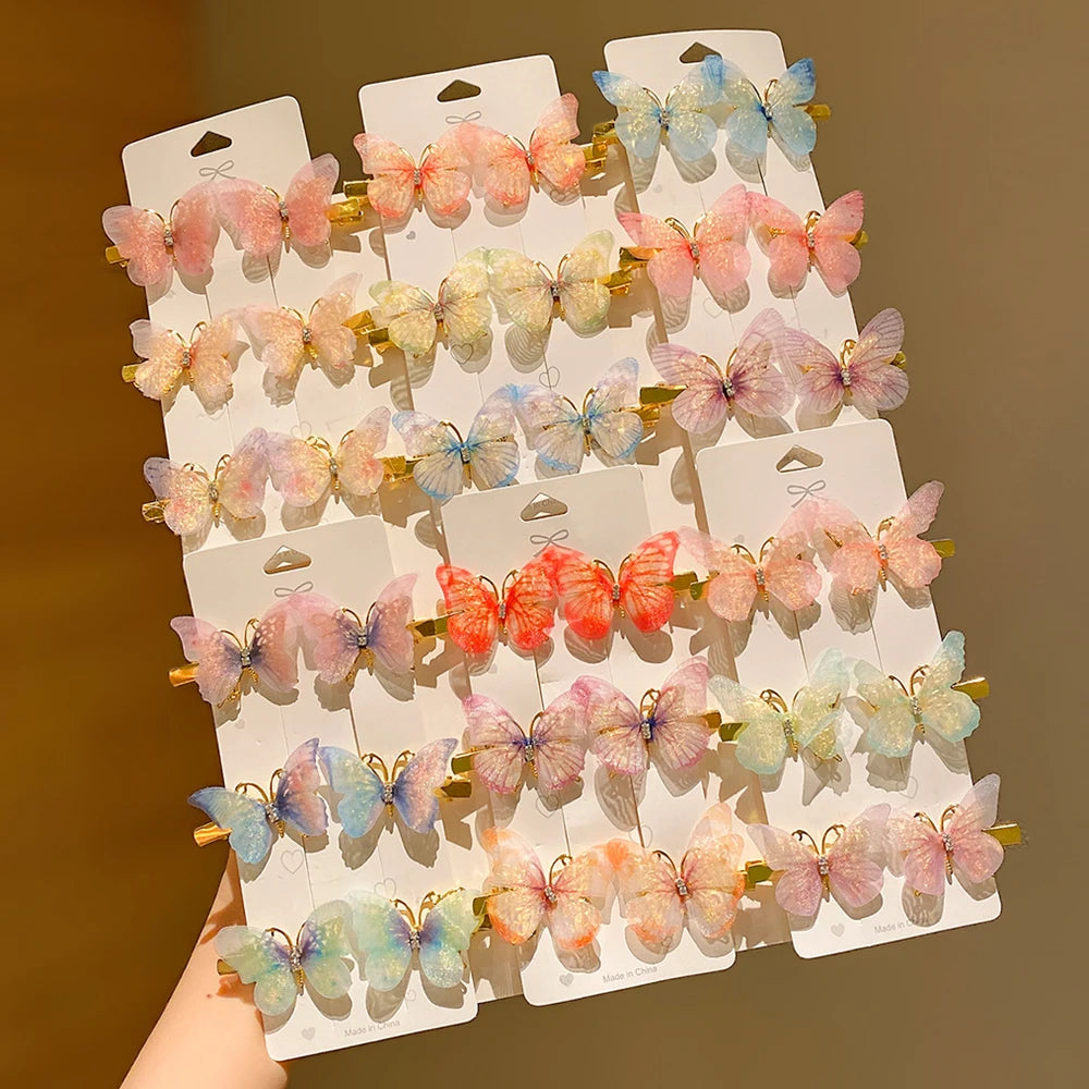 6/12/24/36 pieces of sweet girl butterfly hairpins that do not hurt hair, super nice and cute hairpins - kellylooksshop