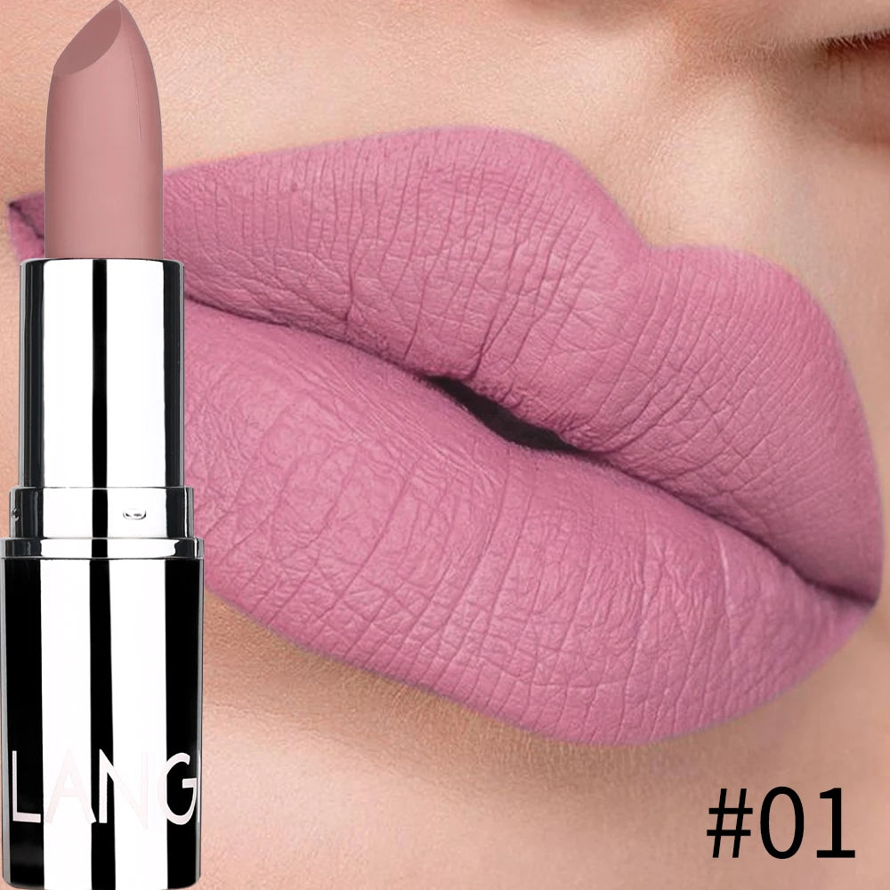 Langmani Silver Tube Matte Lipstick Non Staying Cup Makeup Lipstick 8 colors available - kellylooksshop