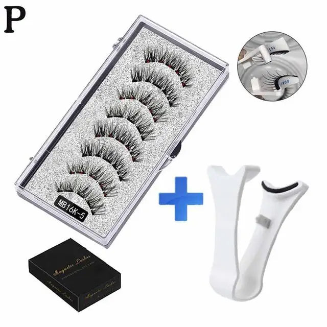 3D Natural Magnetic Eyelashes,With 5 Magnetic Lashes Shipping Box Eyelashes Handmade False Gift Reusable Support Drop Magne T6N2 - Kellylooks Shop