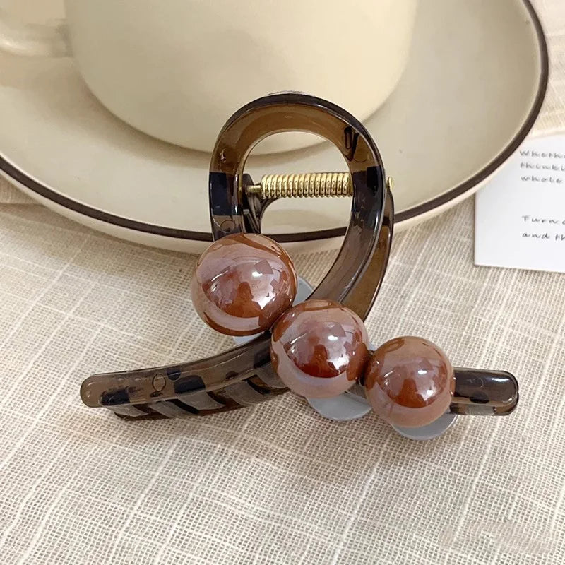 Elegant Pearls 3.15in Cross Hair Claw For Women Girls Sweet Hair Ornament Claw Clip Hair Clip Hairpin Fashion Hair Accessories - Kellylooks Shop