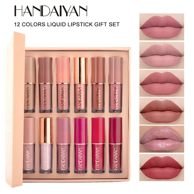 10/6 PCS Lipstick Set Matte Nude Liquid Lip Stain Makeup for women Non stick Cup Lip Gloss Waterproof Long lasting Cosmetics - kellylooksshop