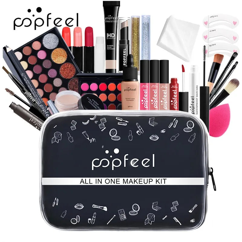 POPFEEL All In One Makeup Kit for Women Full Kit Set, All in One Makeup Sets Include Eyebrow Eyeliner Eyeshadow - kellylooksshop