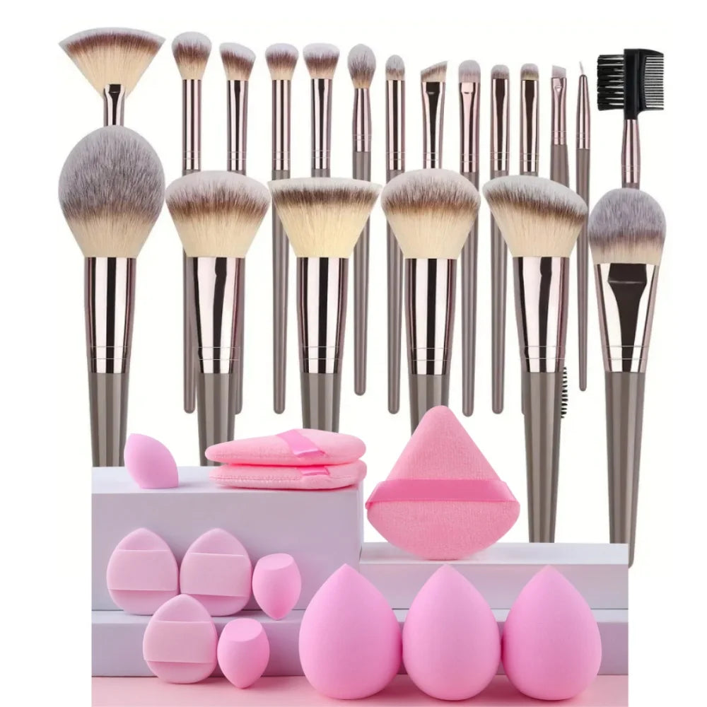 3-20PCS Makeup Brushes Set Eyeshadow Fluffy Foundation Concealer Blush Highlighter Storage Box Female Cosmetics Beauty Tools - kellylooksshop