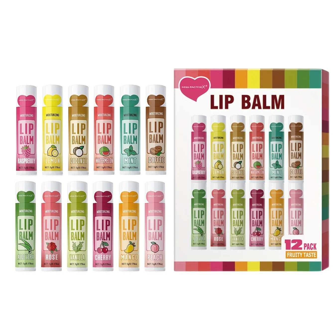 12 PCS/gift lip balm set 5g Deep Moisturizing and long-lasting moisturizing exfoliating to create hydrated lips - kellylooksshop