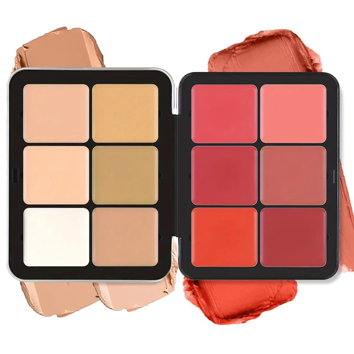 12-Color Iron Box Blusher Plate Multi-Color Cream Blush Plate Concealer Plate Contour and Highlighter Palette Makeup Blush Face - kellylooksshop