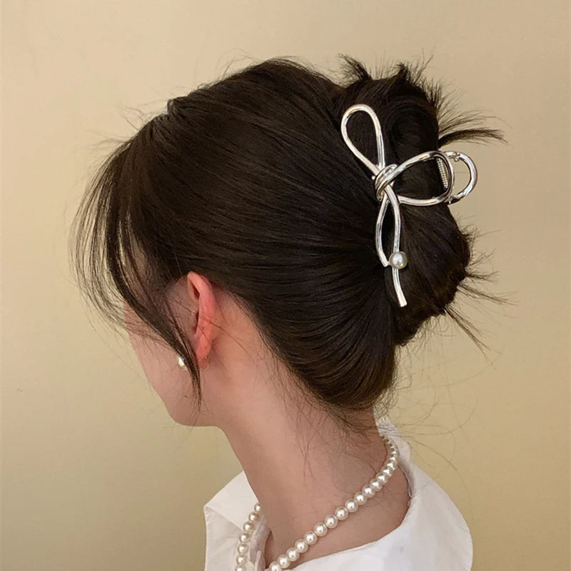 Fashion Elegant Gold Color S-shaped Metal Hairpins Hair Claw For Women Girls Korean Hair Clips Ponytail Clip Hair Accessories - Kellylooks Shop