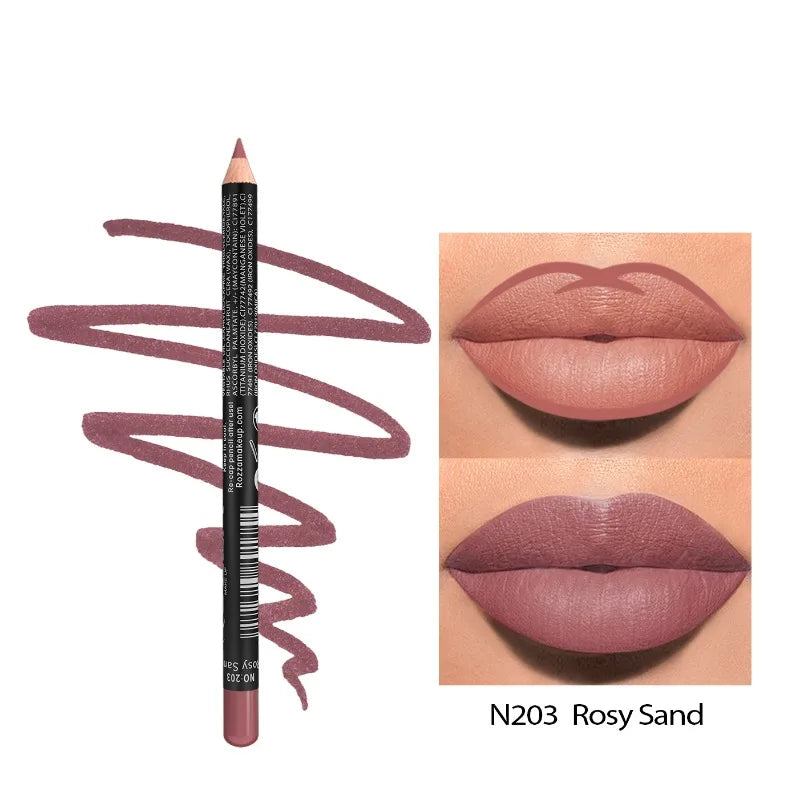 14 Color Nude Matte Lipstick Pencil Long-lasting Waterproof Lip Pencil High Pigmented Lip Liner Lip Makeup Tool - Kellylooks Shop