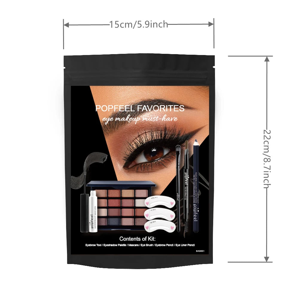 POPFEEL Eye Makeup Kit Makeup Set, Mini Makeup Kit, Eey Shadow Palette Eyebrow Mascara Eyeliner - kellylooksshop