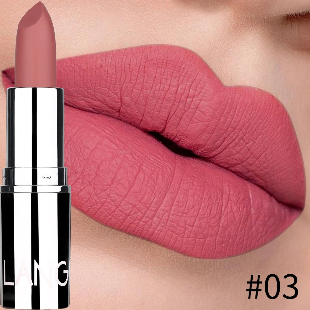 Langmani Silver Tube Matte Lipstick Non Staying Cup Makeup Lipstick 8 colors available - kellylooksshop