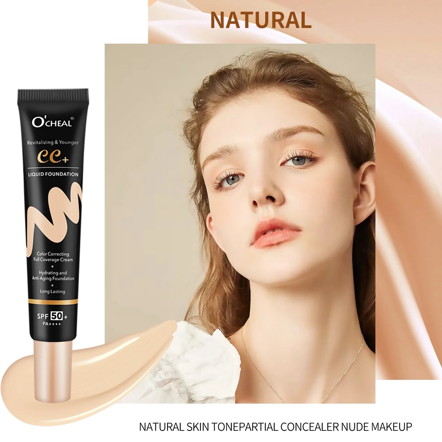 Ocheal 30g BB/CC sunscreen Cream SPF 50/PA+++ Facial Liquid Foundation Cream Anti-Aging Long Lasting Full Coverage Cream Powder - kellylooksshop