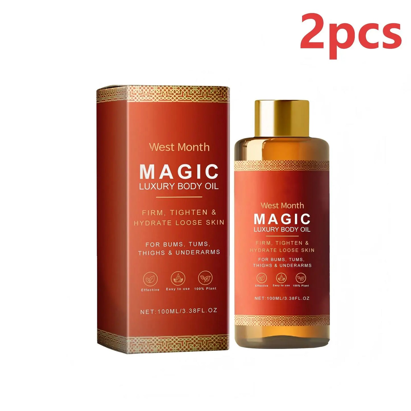West Month Magic Luxury Body Oil Moisturizing Skin Tightening Lifting Firm Chest Thigh Lift Smooth Rejuvenation Body Massage Oil