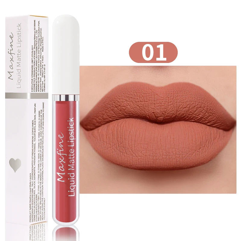 Matte Lipstick Long-Lasting Liquid Lipstick High Pigment Waterproof Velvet Lip Glaze Moisturizing Portable And Non Stick Cup - kellylooksshop