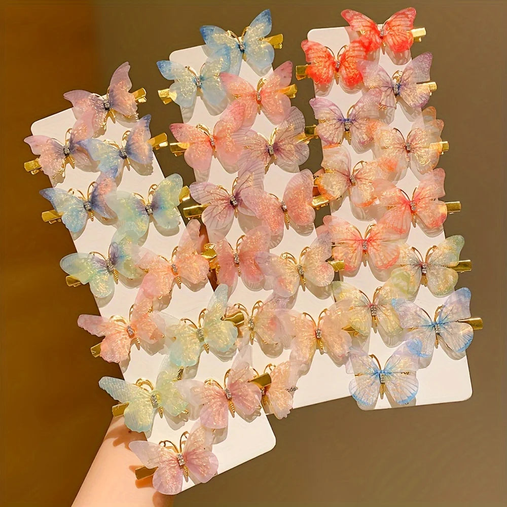 6/12/24/36 pieces of sweet girl butterfly hairpins that do not hurt hair, super nice and cute hairpins - kellylooksshop