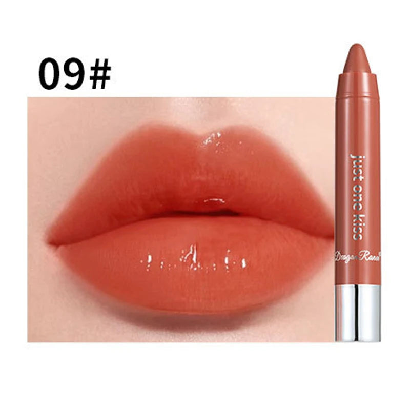 12-Color Jelly Mirror Water Light Solid Lip Gloss Nude Lipstick Pen Waterproof Sexy Red Lip Tint LongLasting Moisturizing Makeup - kellylooksshop