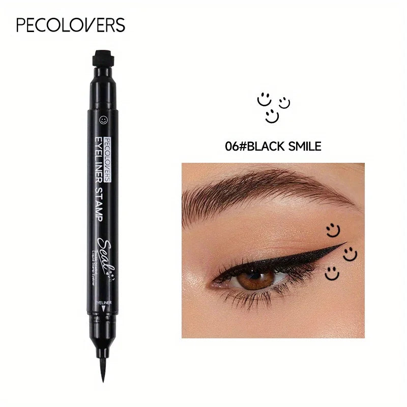 7 Styles Eyeliner Stamp Pen Red Black Liquid Eyeliner Pen Double-ended Lazy Eye Liner Pencil Fast Drying Waterproof Eye Makeup - kellylooksshop