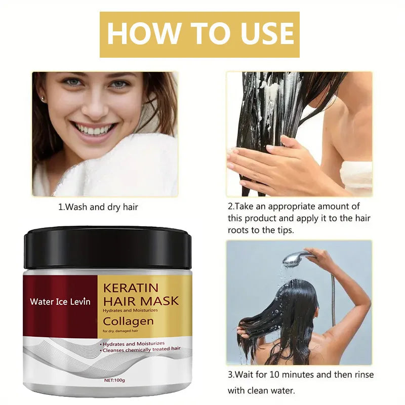Collagen Keratin Hair Mask Dual Oil Control Moisturizer Conditioner Soft Smooth Frizz Damaged Repair Revitalize Hair Care - Kellylooks Shop