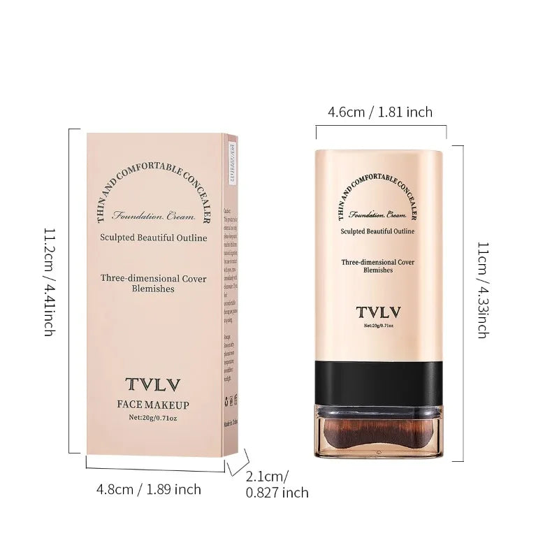 TVLV eraser foundation make-up stick 20g,with brush to brighten skin liquid foundation,non-marking,long-lasting makeup concealer - kellylooksshop