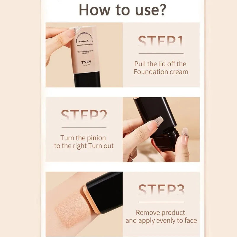 TVLV eraser foundation make-up stick 20g,with brush to brighten skin liquid foundation,non-marking,long-lasting makeup concealer - kellylooksshop