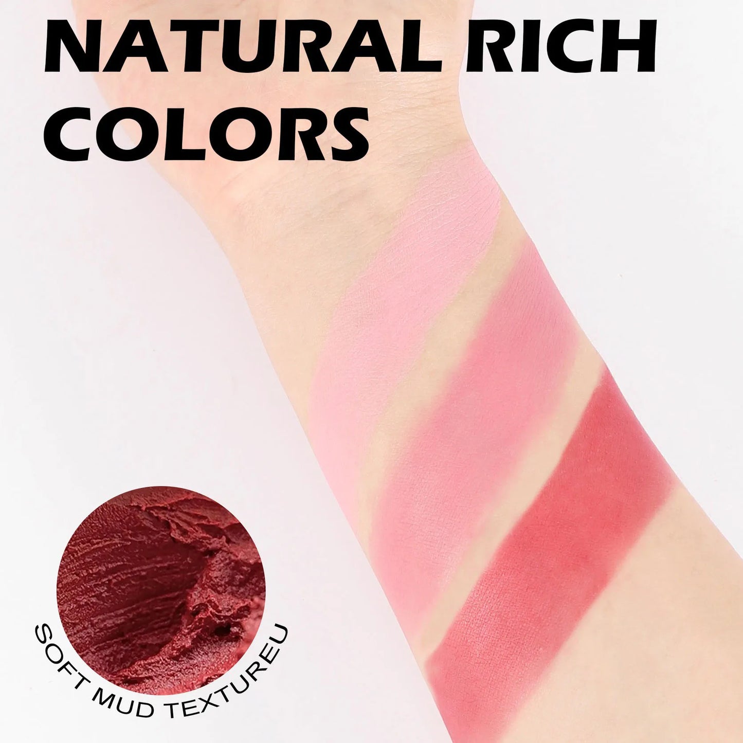 Strawberry Cheek & Lip Blush Cream Mousse Texture 3 IN 1 Tinted Mositure Velvet Matte Blush Palette Peach Red Face Pigment - kellylooksshop