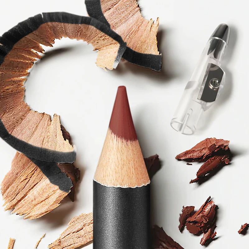 Waterproof Matte Lipliner Pencil Red Contour Tint Lipstick Long Lasting Non-stick Cup Moisturising Lips Makeup 12 Colors - kellylooksshop
