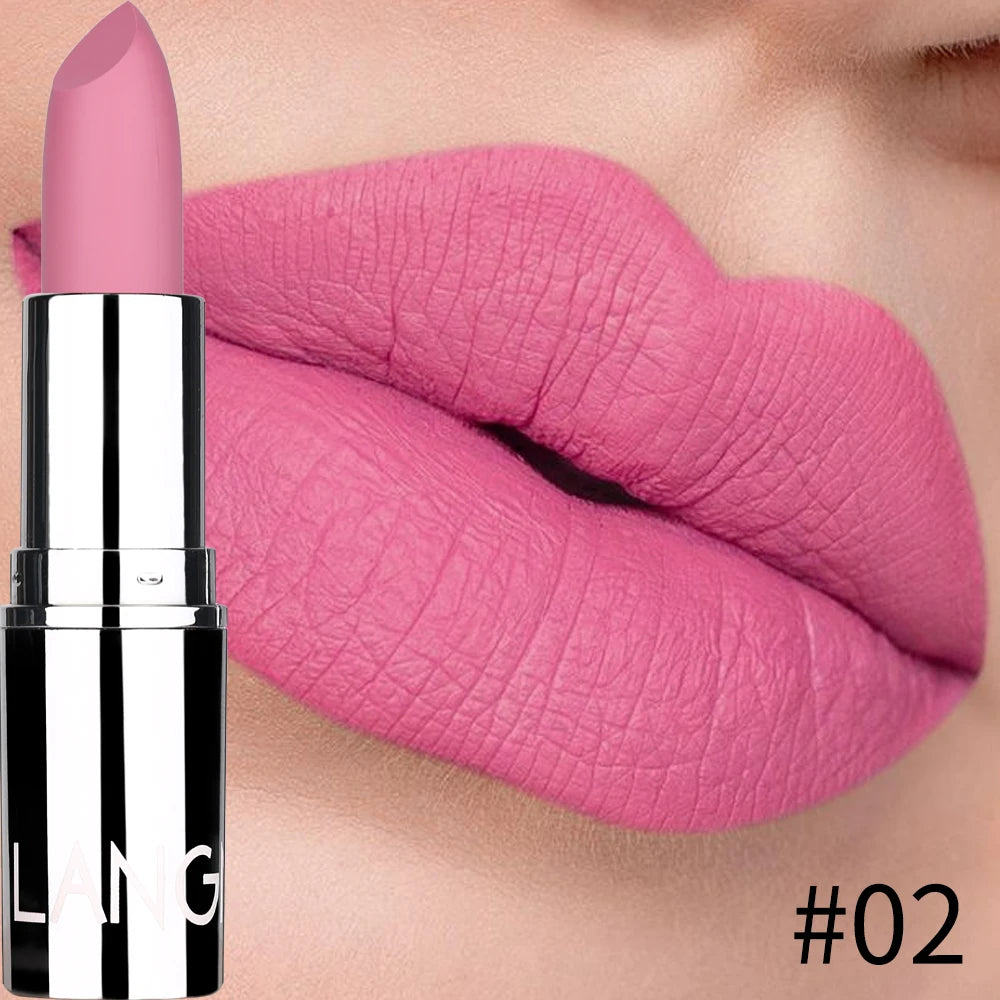 Langmani Silver Tube Matte Lipstick Non Staying Cup Makeup Lipstick 8 colors available - kellylooksshop