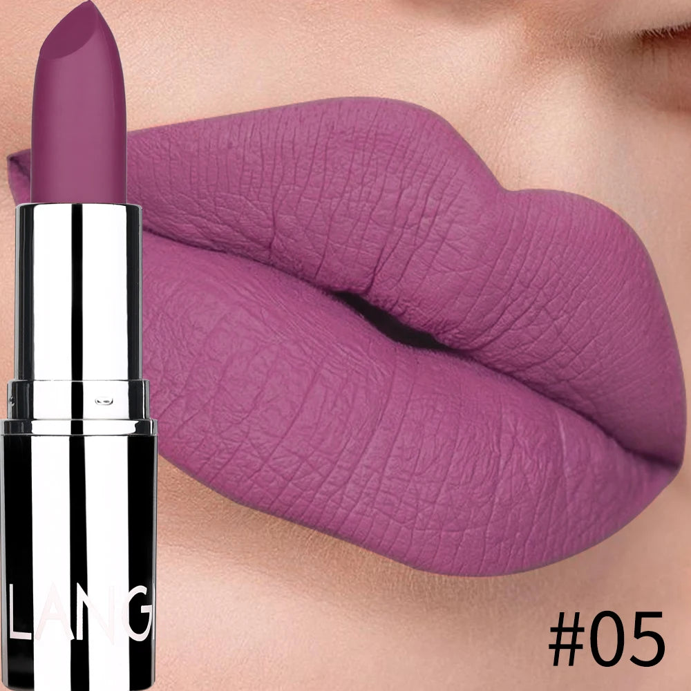 Langmani Silver Tube Matte Lipstick Non Staying Cup Makeup Lipstick 8 colors available - kellylooksshop