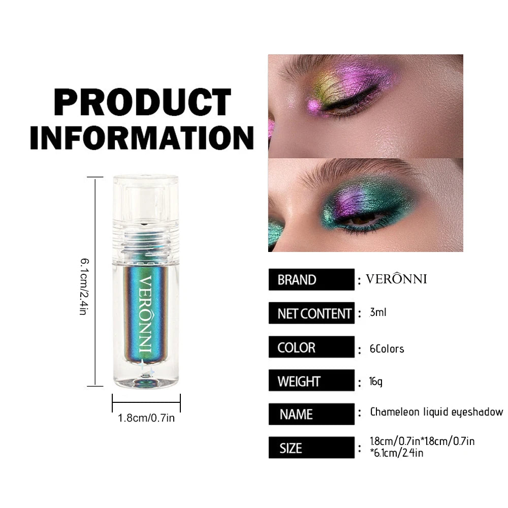 Chrome Shifting Pigments Chameleon Liquid Eyeshadow Shiny Long Lasting Multichrome High Eyeshadow Liquid Eye Makeup Art Cosmetic - kellylooksshop