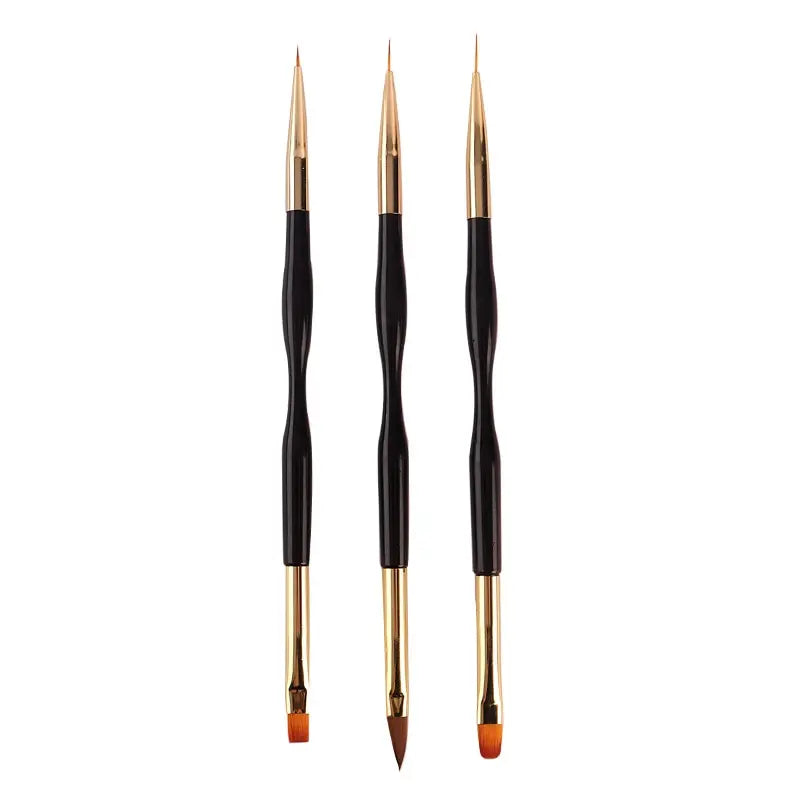3 Pcs Manicure Brushes Dual Use Gel Gradient Brush Pinceles Ultra Thin Line Drawing Pen Dual End Nail Art Design Painting Tools - kellylooksshop