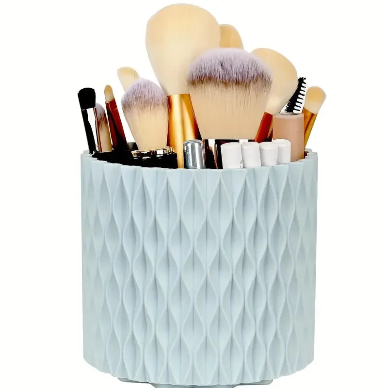 360° Rotating 5 Slot Makeup Brushes Holder Organizer Multi-Functional Desk Storage Cosmetics Storage for Vanity Desktop Bathroom - Kellylooks Shop