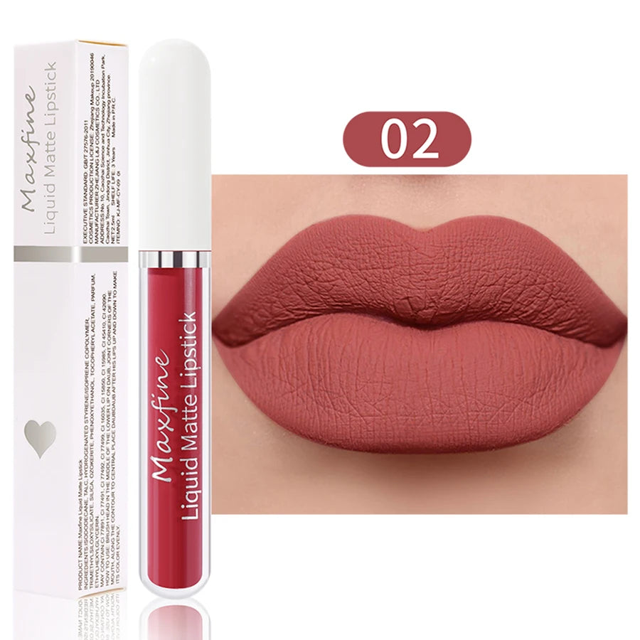 Matte Lipstick Long-Lasting Liquid Lipstick High Pigment Waterproof Velvet Lip Glaze Moisturizing Portable And Non Stick Cup - kellylooksshop