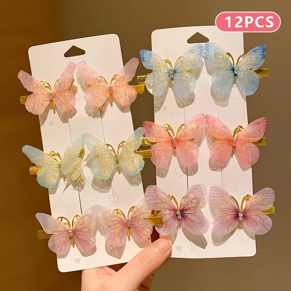 6/12/24/36 pieces of sweet girl butterfly hairpins that do not hurt hair, super nice and cute hairpins - kellylooksshop