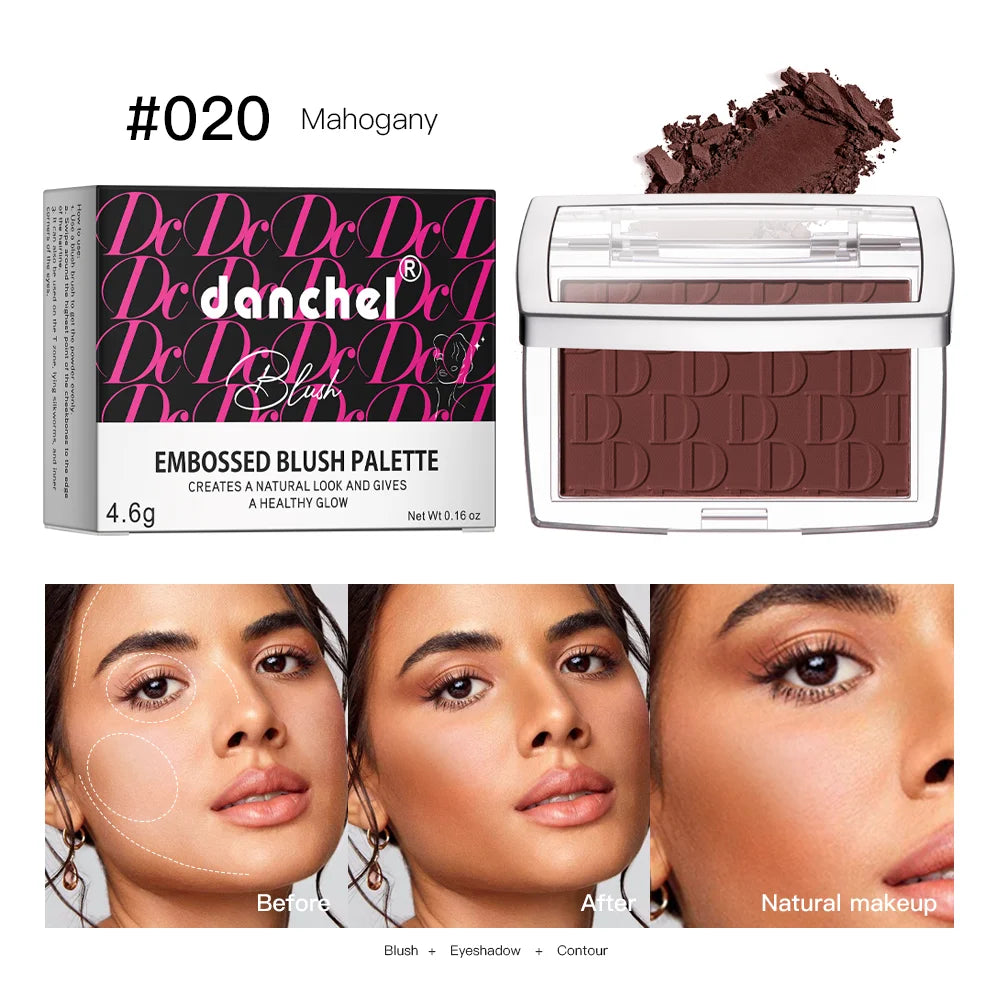Hot Matte Embossed Blush Palette Rosy Blusher Facial Blush Powder High Pigmented Pink Coral Rouged For Cheeks Smooth Cosmetics - kellylooksshop