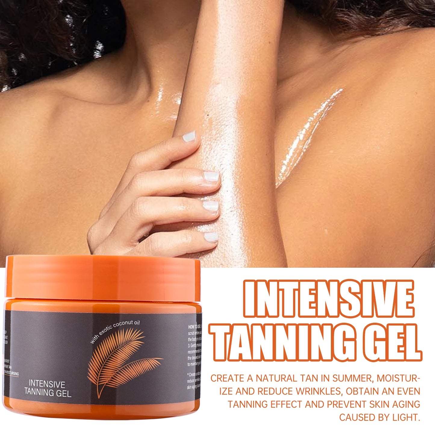 Intensive Tanning Cream 150g - Natural Summer Self Tanner for Even Glow, Moisturize Skin, Reduce Wrinkles, All Body Use
