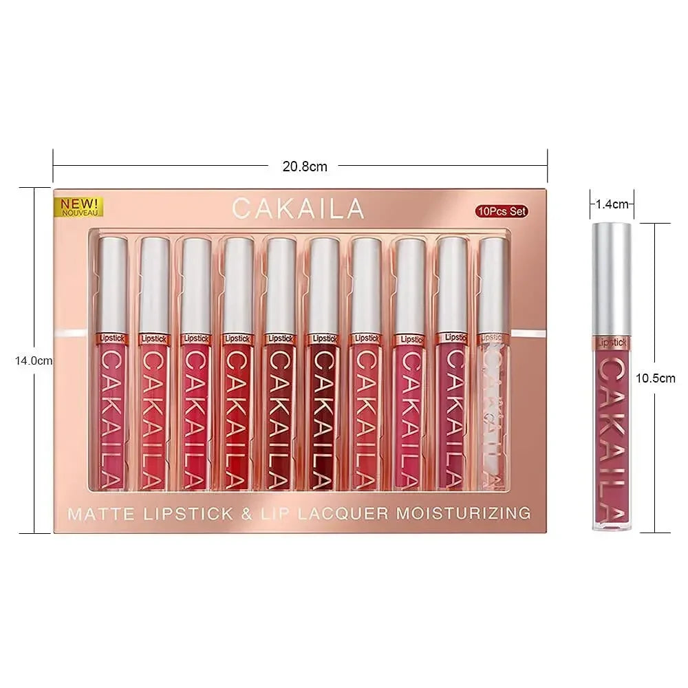 10/6 PCS Lipstick Set Matte Nude Liquid Lip Stain Makeup for women Non stick Cup Lip Gloss Waterproof Long lasting Cosmetics - kellylooksshop