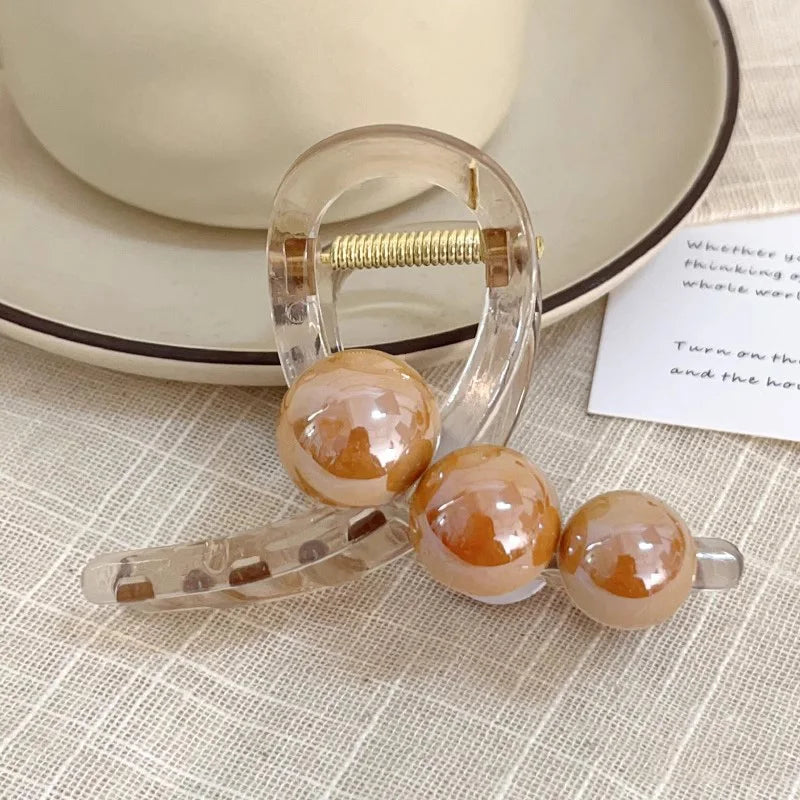 Elegant Pearls 3.15in Cross Hair Claw For Women Girls Sweet Hair Ornament Claw Clip Hair Clip Hairpin Fashion Hair Accessories - Kellylooks Shop